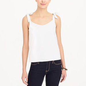 NWOT J. Crew Tie-Shoulder Tank Top (White) Sz M